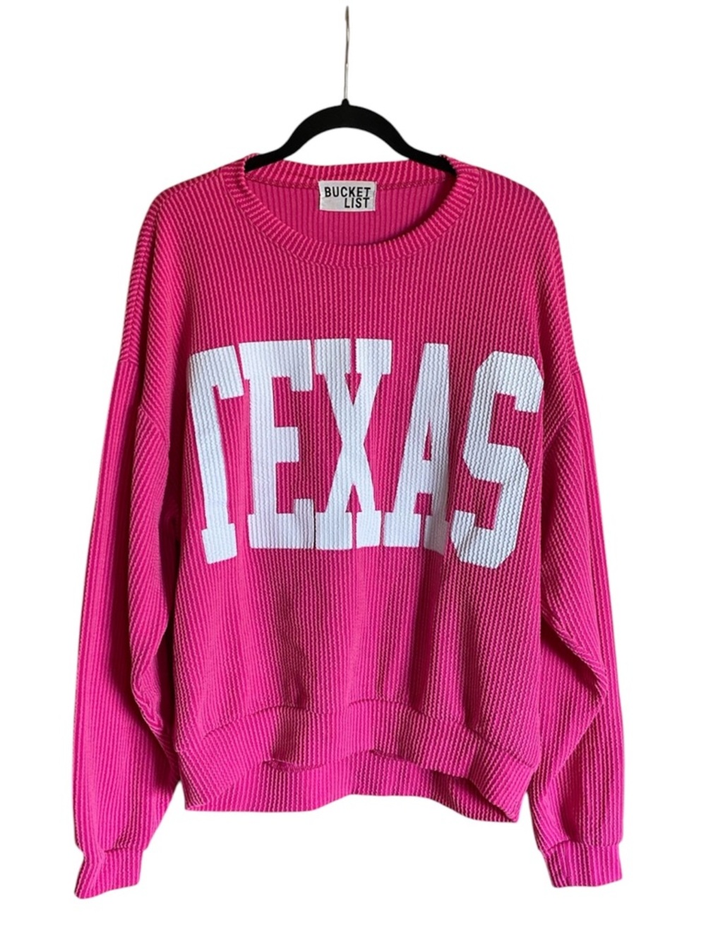 Women’s BUCKETLIST Pink TEXAS Oversized Sweatshirt Top M